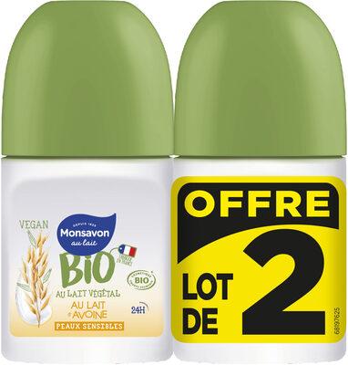 Monsavon BIO Déodorant Femme Bille Lait d'Avoine 2x50ml