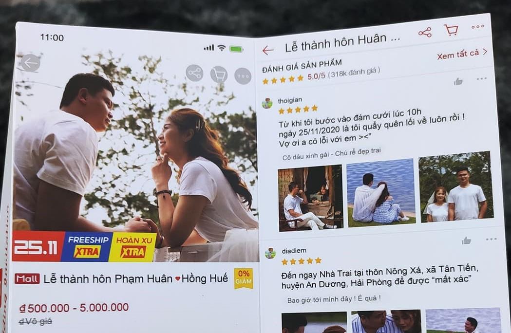 Cặp đôi nên duyên nhờ Shopee tung thiệp cưới gây sốt