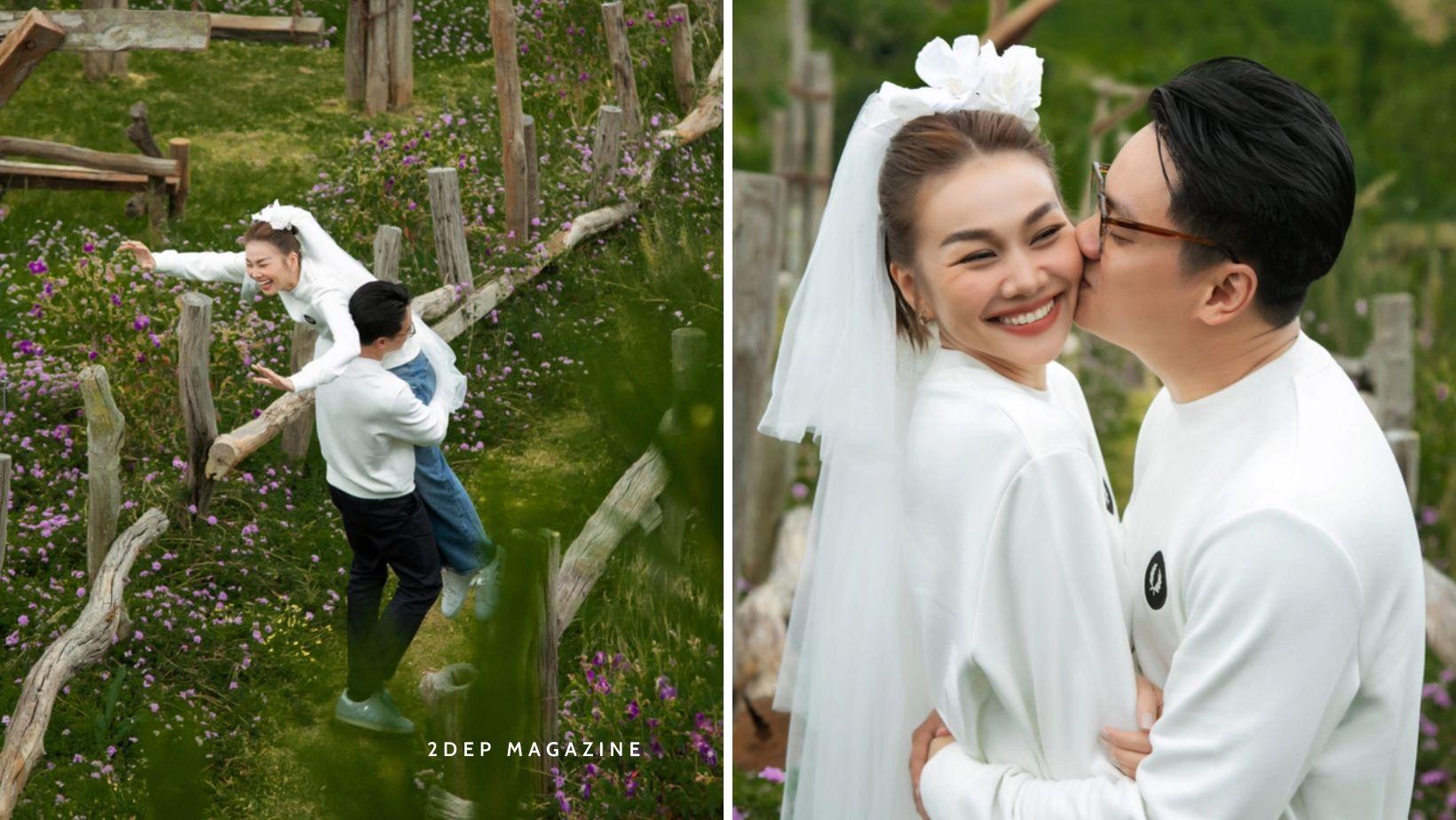 Ảnh cưới Thanh Hằng kỷ niệm 1 tháng kết hôn: Nhạc trưởng bế vợ, cô dâu cười tít vì nụ hôn cực ngọt