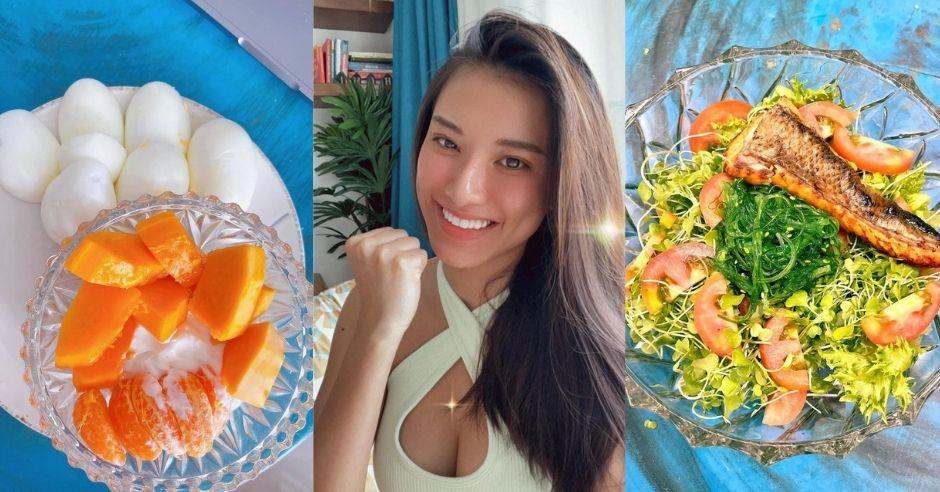 Á hậu Kim Duyên tiết lộ thực đơn chống phát phì mùa dịch