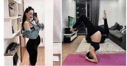 DJ Tít tập yoga "thế khó" ở tháng thứ 8 thai kỳ khiến dân tình nể phục