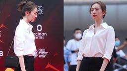 Chán váy áo cầu kỳ, Đồng Dao diện luôn combo áo trắng quần đen lên thảm đỏ