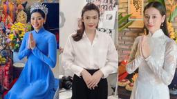 Sao Việt mặc gì khi cúng Tổ nghề: Đào Bá Lộc diện váy dài nữ tính, Hoa hậu Khánh Vân đeo cả vương miện