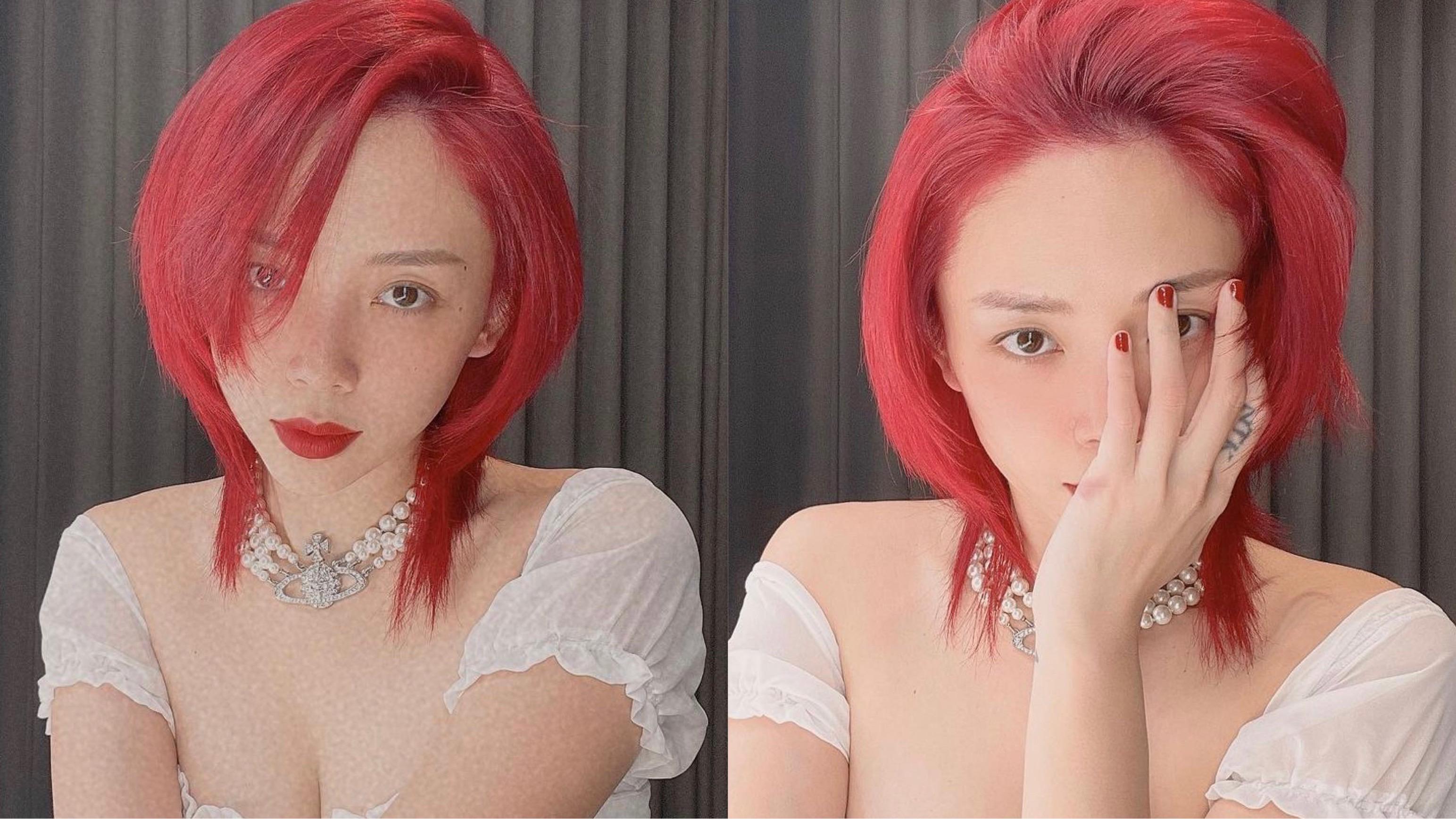 Tóc Tiên "chơi lớn" nhuộm tóc đỏ rực rỡ mừng ngày Sài Gòn "mở cửa"