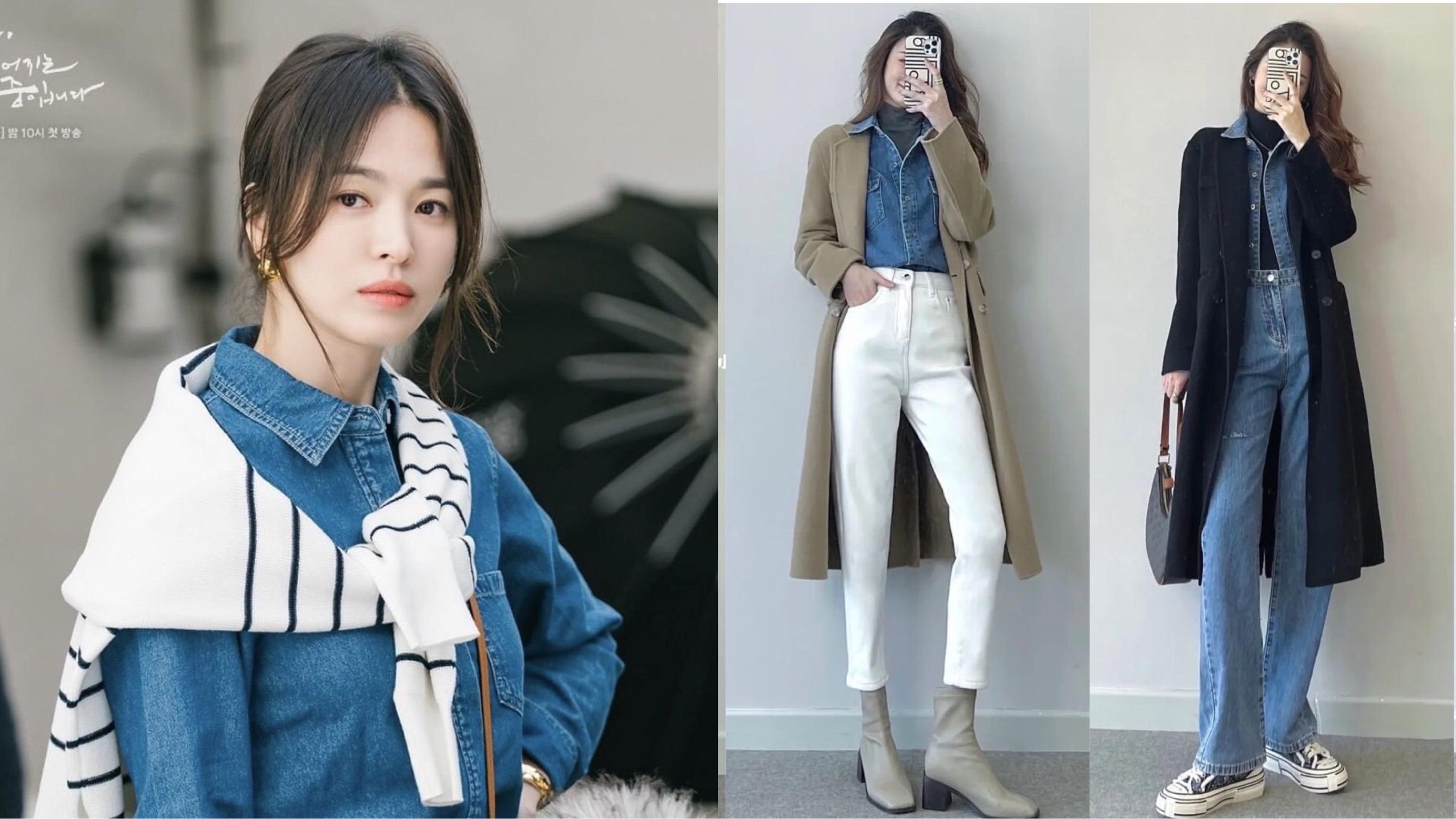 Học fashion blogger xứ Trung 8 cách diện áo sơ mi denim đảm bảo sành điệu hơn cả Song Hye Kyo