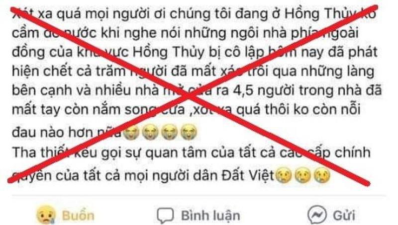 Đăng tin sai sự thật về tình hình mưa lũ bị xử phạt 5 triệu đồng