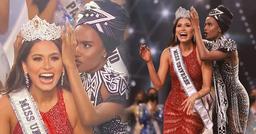 Cựu và tân Miss Universe gây bão vì 2 thái cực biểu cảm người cười không khép mồm, người mặt "căng như dây đàn"