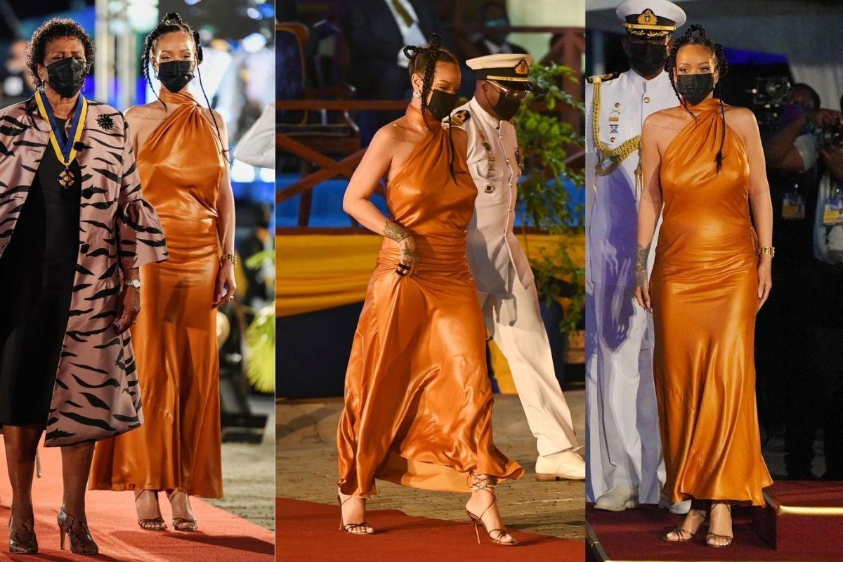 Đi nhận danh hiệu Anh hùng dân tộc nhưng Rihanna lại "thả rông" lộ điểm nhạy cảm