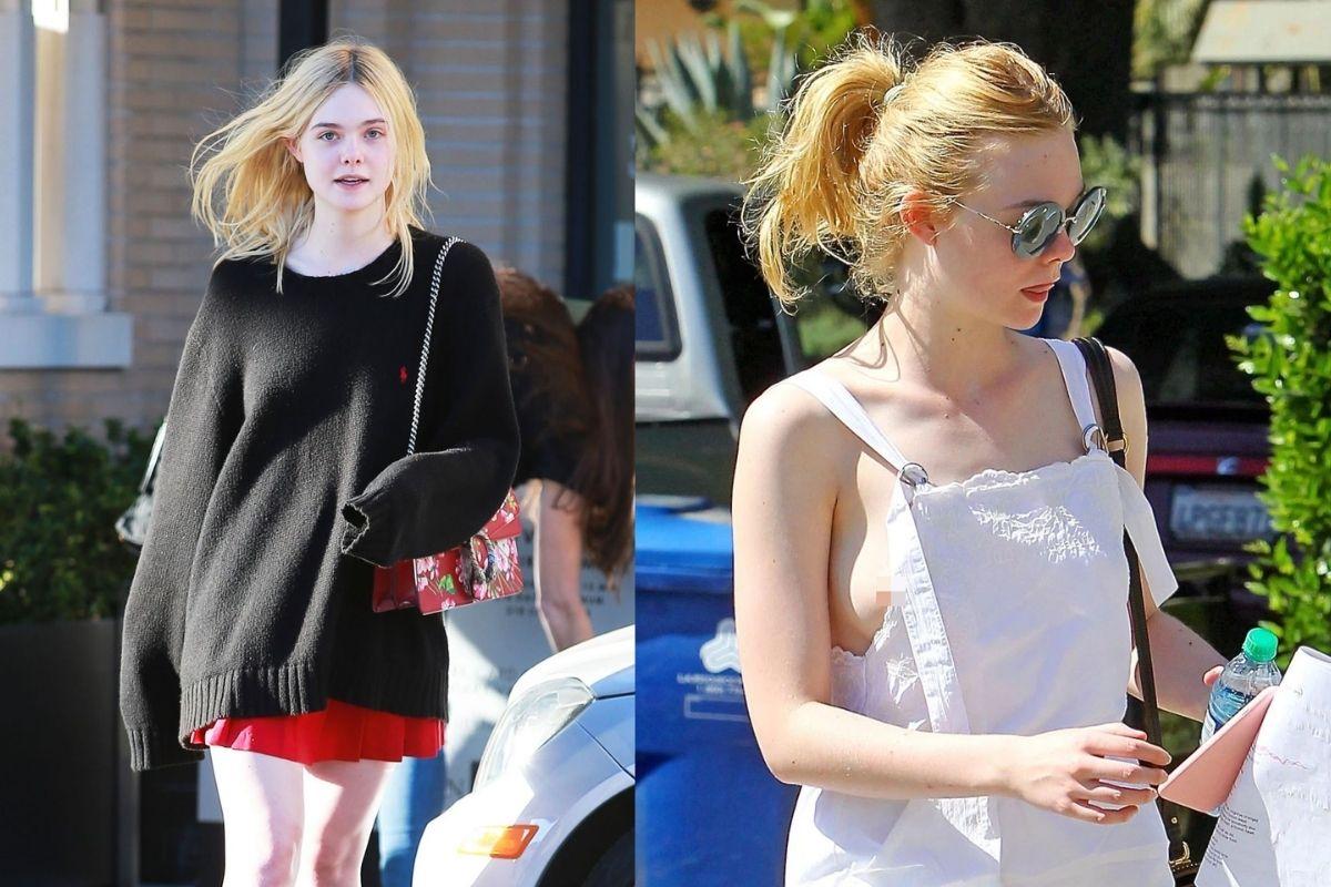 Elle Fanning đầu tóc rối bù, quần áo tiện gì mặc nấy nhưng ra đường vẫn xinh bất chấp