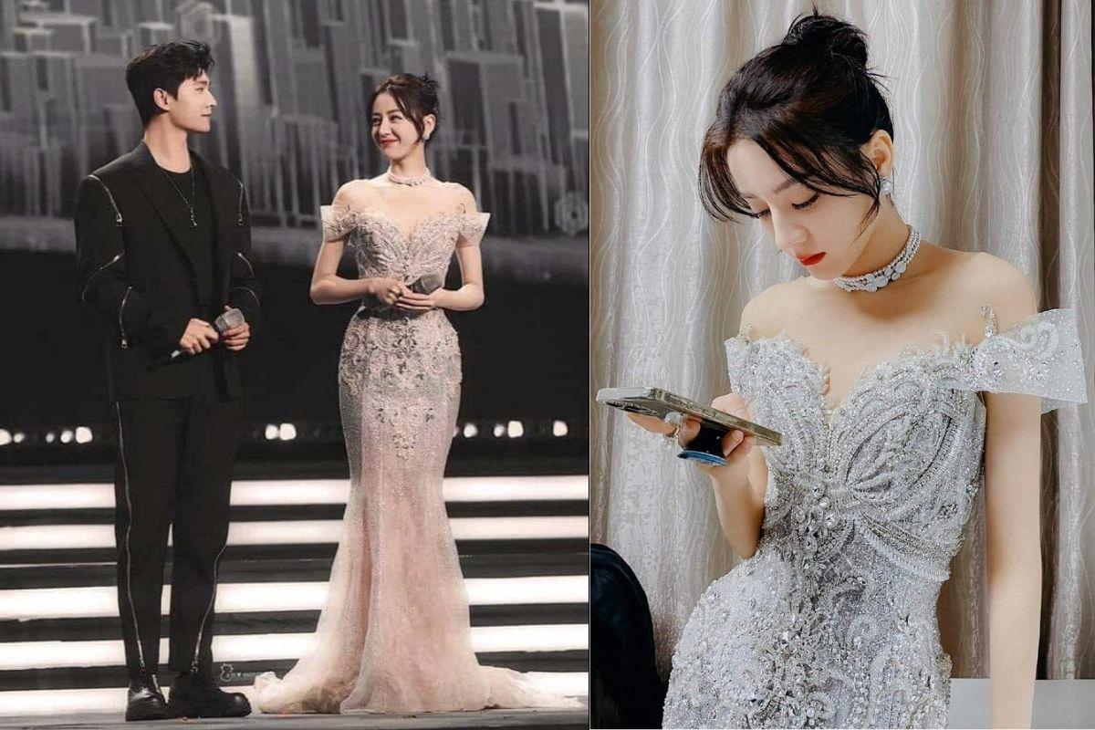 Địch Lệ Nhiệt Ba hoá nữ thần long lanh ngày đầu năm nhờ mặc váy của một NTK Việt