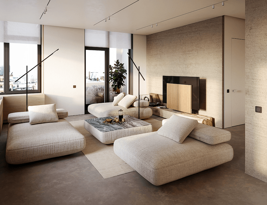 Căn hộ 105m² sử dụng gỗ công nghiệp để mộc mà ấm áp, sắc sảo từng chi tiết