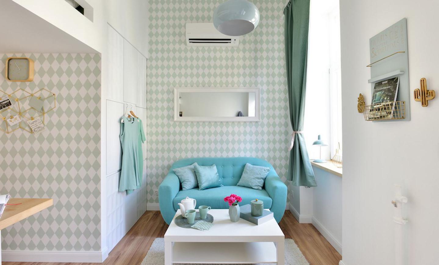 Căn hộ 19m² đẹp xuất thần nhờ gam màu xanh nền nhã