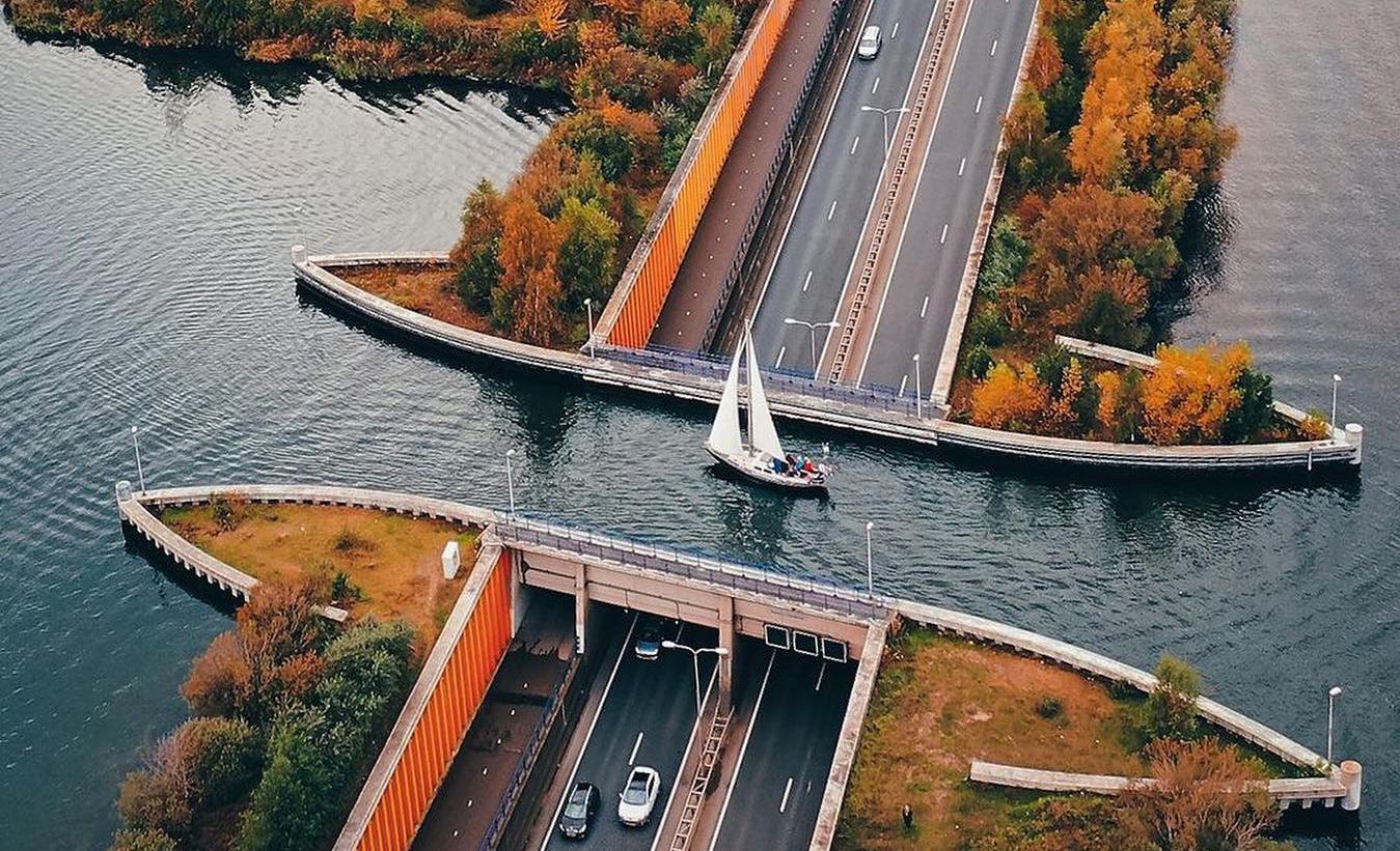 Cây cầu nước Veluwemeer, công trình kiến trúc “siêu thực” tại Hà Lan