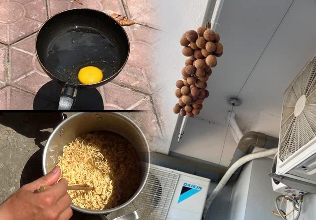 Nóng quá thì làm gì? Thì mang sữa chua mang trứng ra đường mà ủ, mà rán!