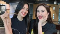 Nhan sắc tỉ lệ vàng của Tiểu Vy suýt 'tàng hình' khi đứng cùng Bảo Thy?