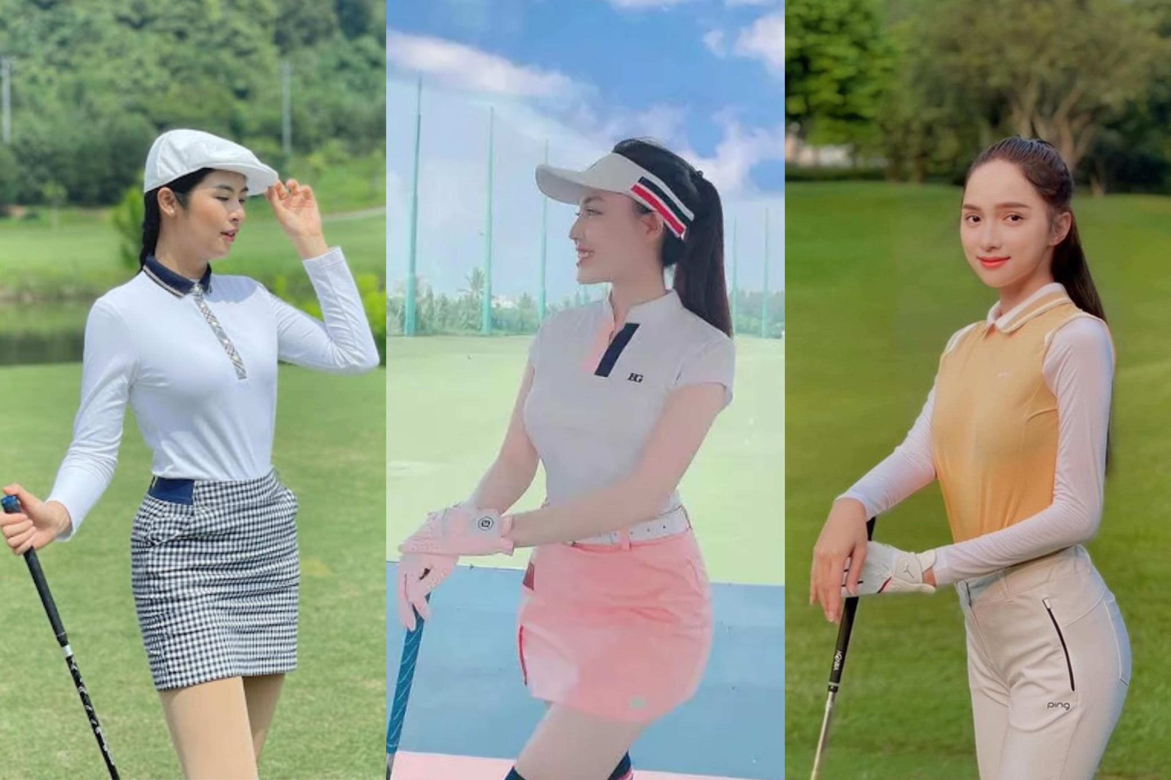 Đẳng cấp mỹ nhân là đây: Hương Giang, Đỗ Mỹ Linh biến sân golf thành sàn diễn thời trang