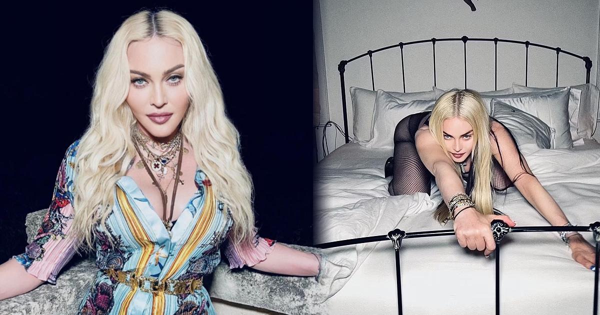 'Nữ hoàng nhạc Pop' 63 tuổi Madonna chụp ảnh trên giường như thời 20 tuổi