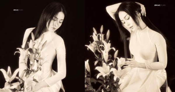 Phương Oanh vào vai thiếu nữ bên hoa huệ, "bố chồng" thốt lên: "Trông rất liêu trai"