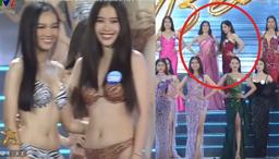 Nam Em gặp vấn đề về sức khỏe, đứng không vững trên sóng trực tiếp Miss World Việt Nam 2022