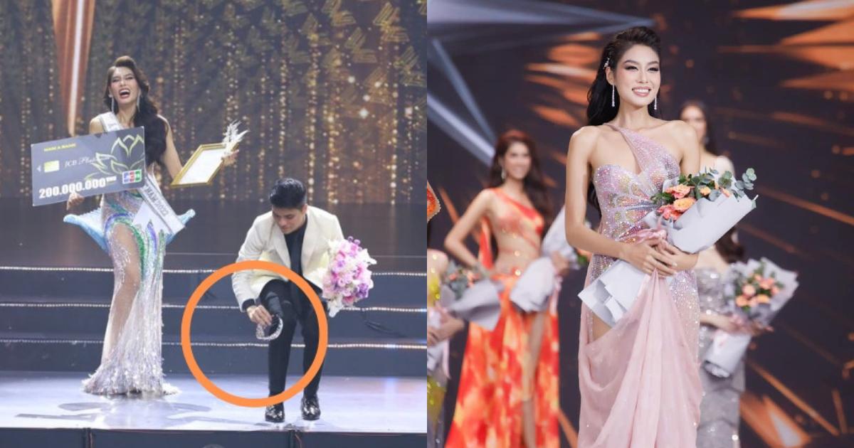 Á hậu 1 Thảo Nhi vừa đăng quang đã gặp "biến" rớt vương miện