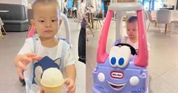 Biểu cảm không bình thường của Leon khi được mẹ dẫn đi chơi, mua đồ ăn