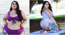 Cô gái tự tin với thân hình ngoại cỡ còn xăm kín cả chân