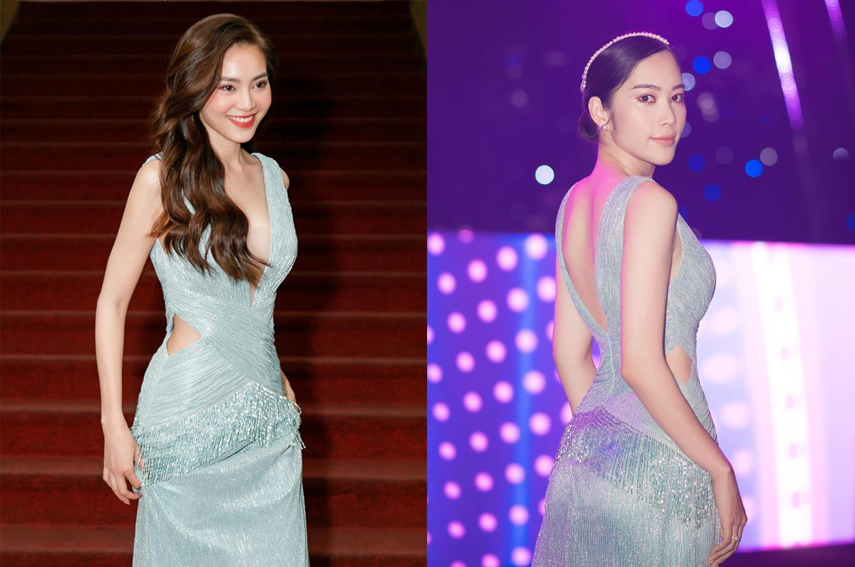 Đụng hàng váy xẻ ngực, khoét eo: Lan Ngọc - Nam Em mỗi người một khí chất