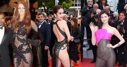 Những chiếc váy xuyên thấu gây đỏ mặt trên thảm đỏ Cannes