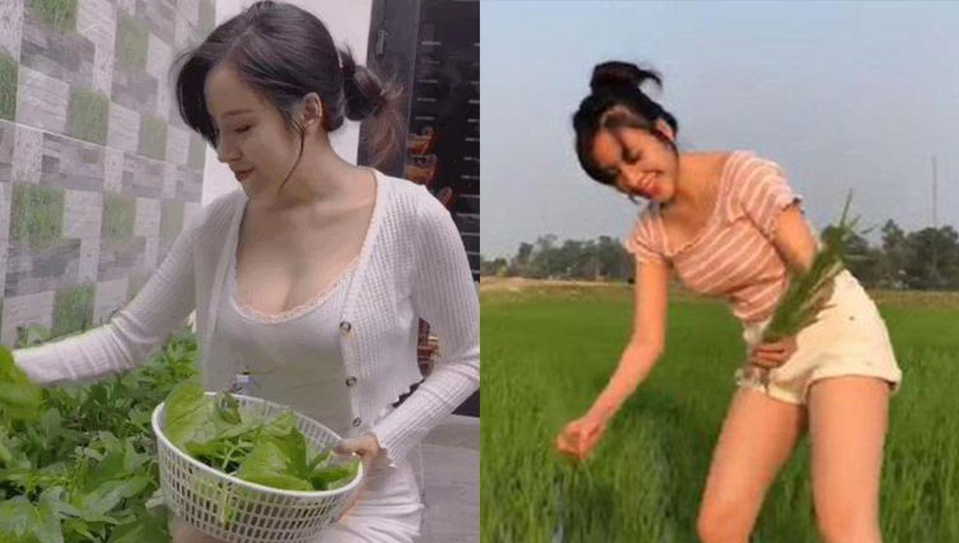 "Đỏ mặt" với thời trang làm vườn, đi cấy của bà Tưng - Lê Thị Huyền Anh