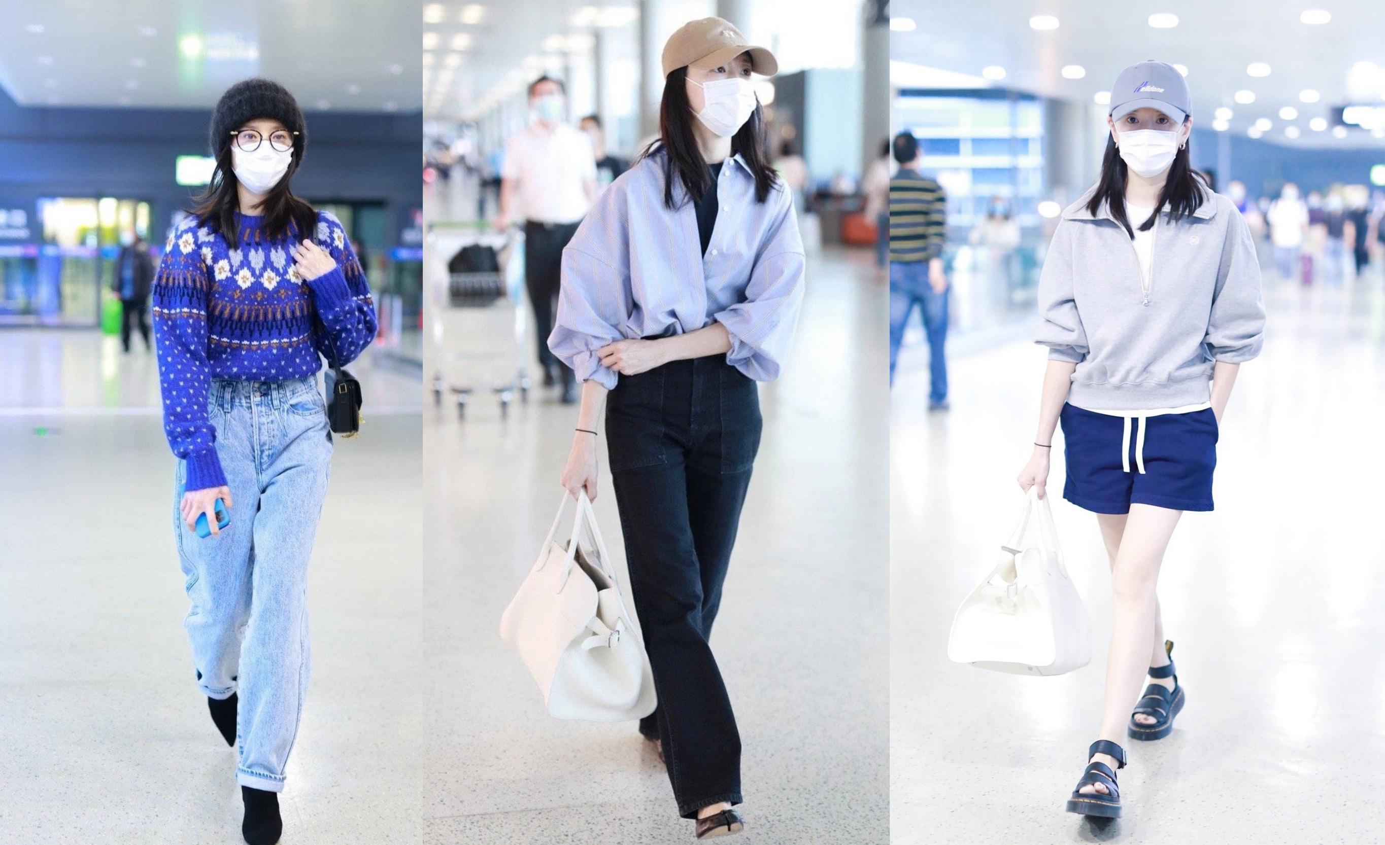 Thời trang sân bay trẻ trung của "Chúc Anh Đài" Đổng Khiết