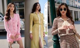 Học Hoa hậu chân dài nhất Việt Nam Lương Thuỳ Linh diện đồ đông ấm áp nhưng vẫn gợi cảm