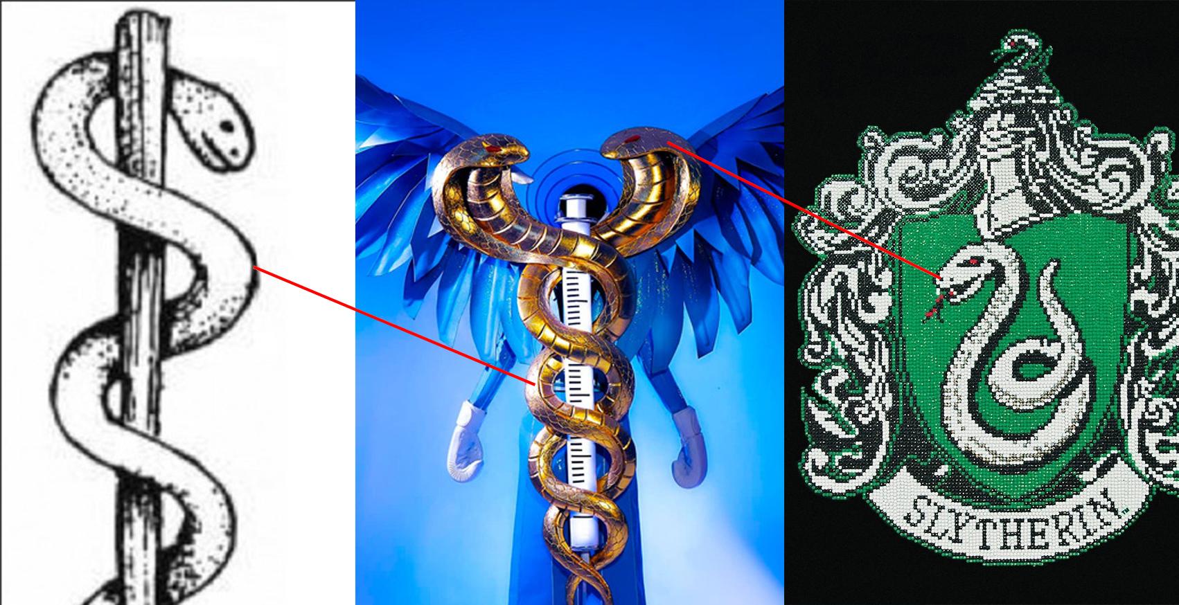 Biểu tượng ngành y trên quốc phục của Thuỳ Tiên giống logo nhà Slytherin truyện Harry Potter?