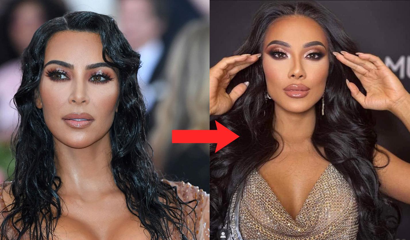 Tỉ mỉ các bước trang điểm, chuyên gia Miss Universe biến Kim Duyên thành Kim Kardashian