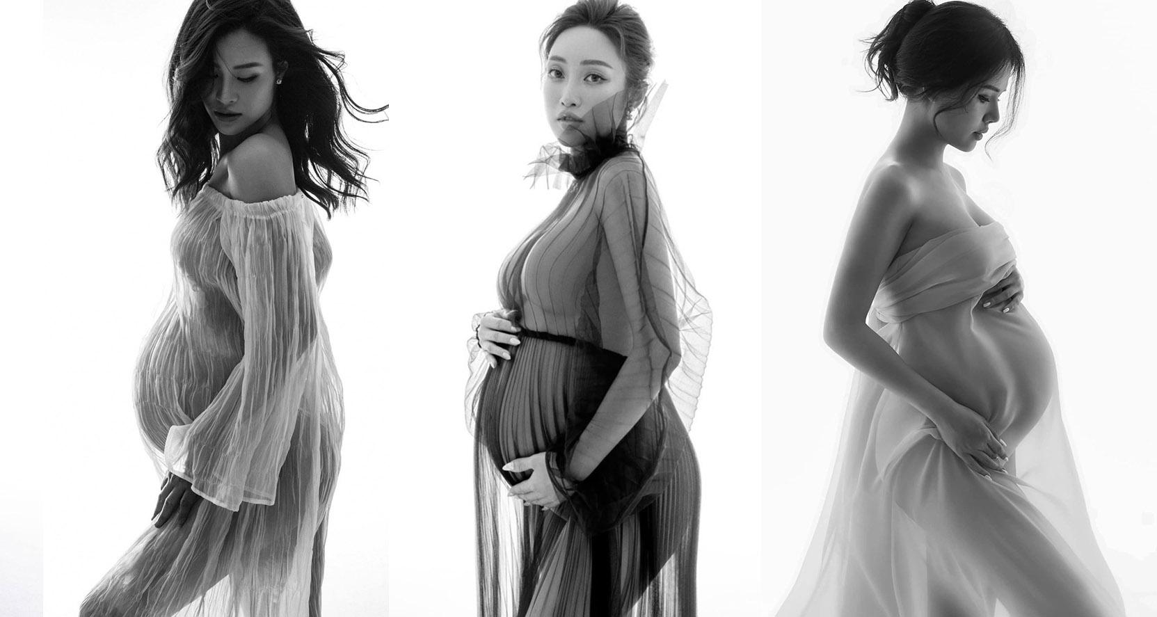 Vợ giàu có kém chồng 16 tuổi của Chi Bảo gia nhập hội mỹ nhân diện đầm xuyên thấu trước ngày lâm bồn