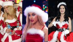 Sao Hollywood diện đồ "bà già Noel": Một nữ ca sỹ mặc bodysuit khoét hông cực kỳ "hư hỏng"