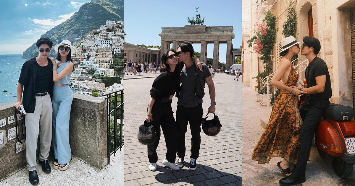 "Vợ chồng son" Ngô Thanh Vân và Huy Trần khoe thời trang "tân nương, tân lang" ở trời Tây