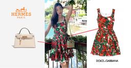 Góc bóc giá: Đỗ Mỹ Linh diện set đồ ngót 350 triệu đồng khi vi vu trời Tây cùng con trai bầu Hiển