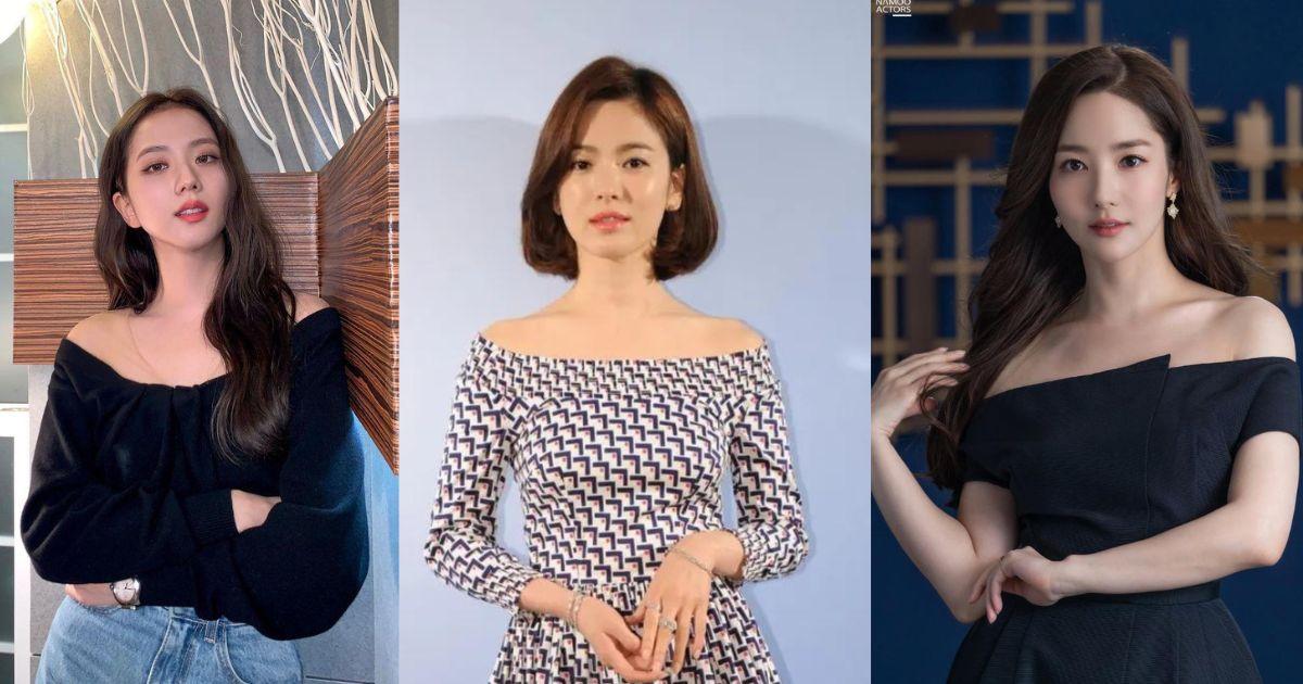 Gợi ý diện áo trễ vai quyến rũ, "chanh sả" cho nàng 30+ từ phong cách gái Hàn