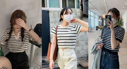 Áo montoghi kẻ sọc: Chiếc áo mùa Thu "chân ái" của hội gái Hàn, diện vào tự động thăng hạng vẻ ngoài