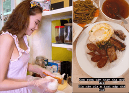 Minh Hằng khoe cơm sườn cây chất lượng, Văn Mai Hương ăn sashimi tẩm bổ