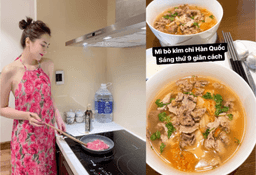 Miu Lê "rơi" nghị lực với dĩa cơm 3 đùi gà kho, Mai Ngọc khoe mì bò kim chi