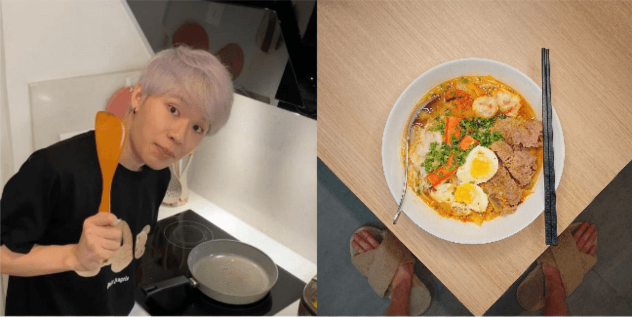 Quang Trung khoe ảnh cơm nhà: Cơm ngon nhưng netizen chỉ chú ý đến bàn chân