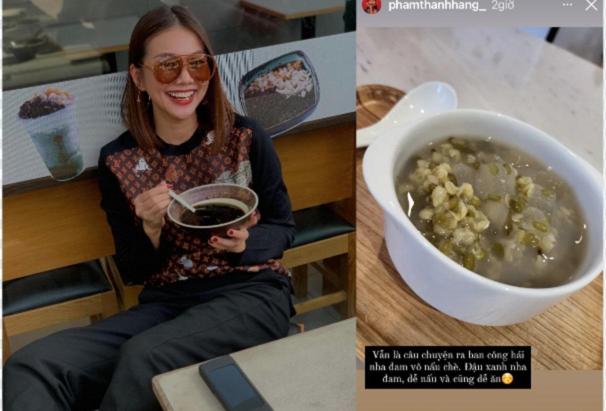 Thanh Hằng nấu chè đậu xanh nha đam, Tóc Tiên ăn xôi xéo “vét” tủ lạnh