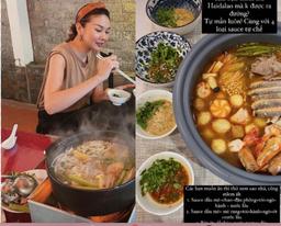 Thanh Hằng dạy làm xốt như lẩu Haidilao, Hà Tăng khoe món bánh mì xúc xích