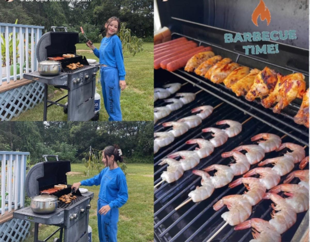 Chi Pu trổ tài nướng BBQ trên đất Mỹ, Thanh Hằng tự nấu bún ốc thanh đạm tại gia