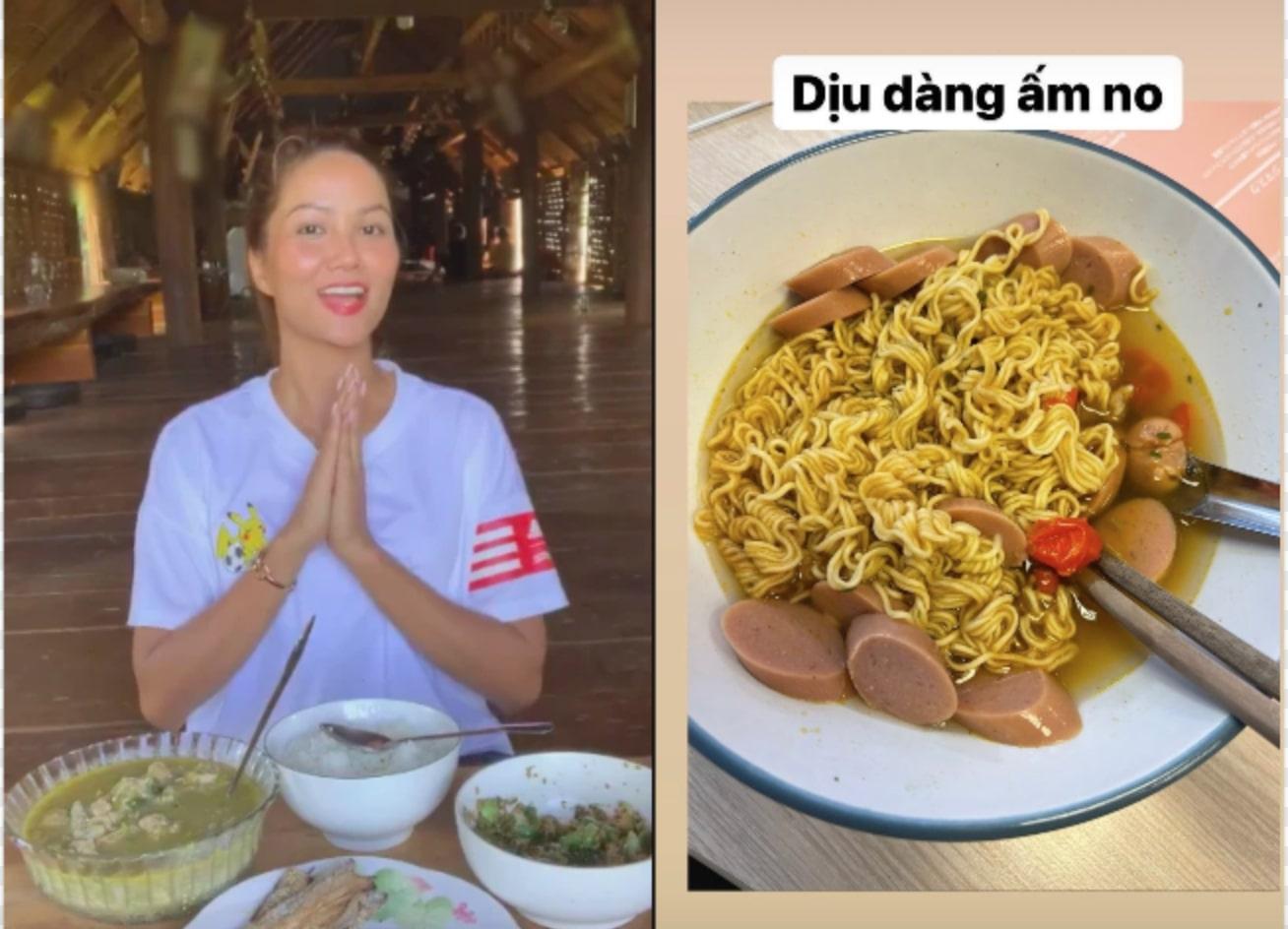 H’Hen Niê ăn mì tôm đêm, nức nở khen "no ấm", Tăng làm khoai mì hấp cốt dừa dân dã