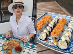 Hà Tăng làm sushi đãi các con, Thanh Hằng ăn trưa thịnh soạn cho bõ công dậy từ 6 giờ