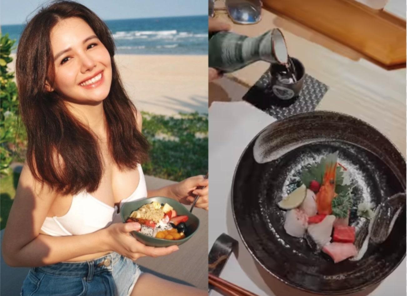 Tăng Thanh Hà ăn brunch mà như ăn tiệc, Lương Thuỳ Linh tranh thủ ăn lẩu ếch khi về Hà Nội