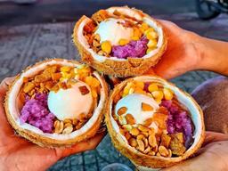 Cách làm kem xôi dừa lá cẩm mát lạnh, thơm ngon không kém mua ngoài hàng