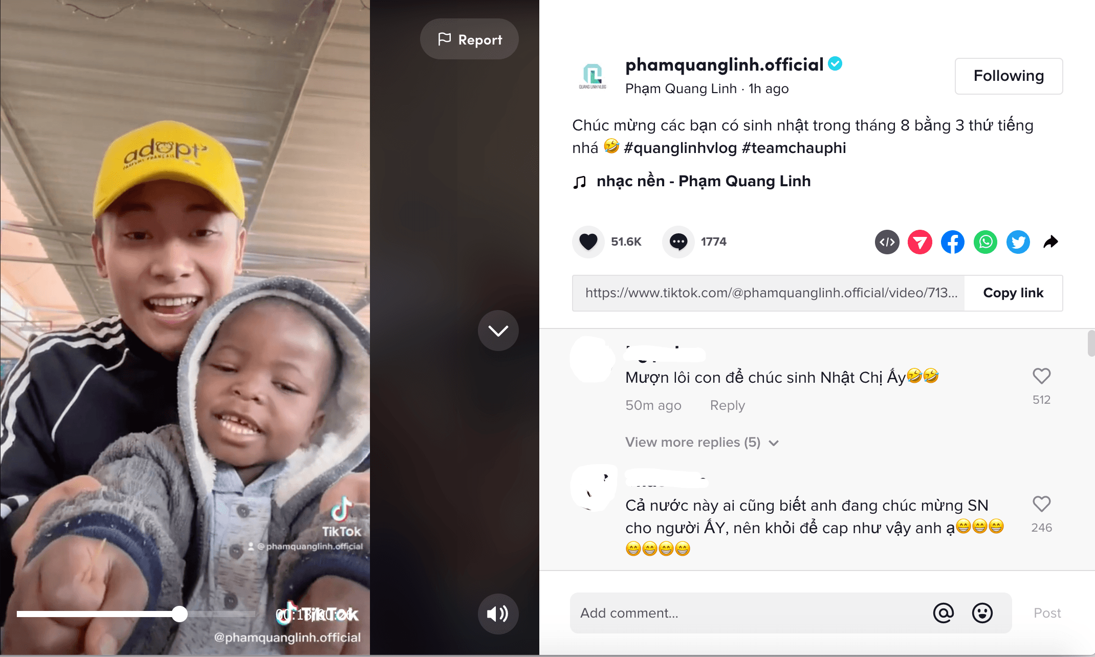Quang Linh Vlogs và Lôi Con hát “Chúc mừng sinh nhật”, người hâm mộ gọi tên Thuỳ Tiên